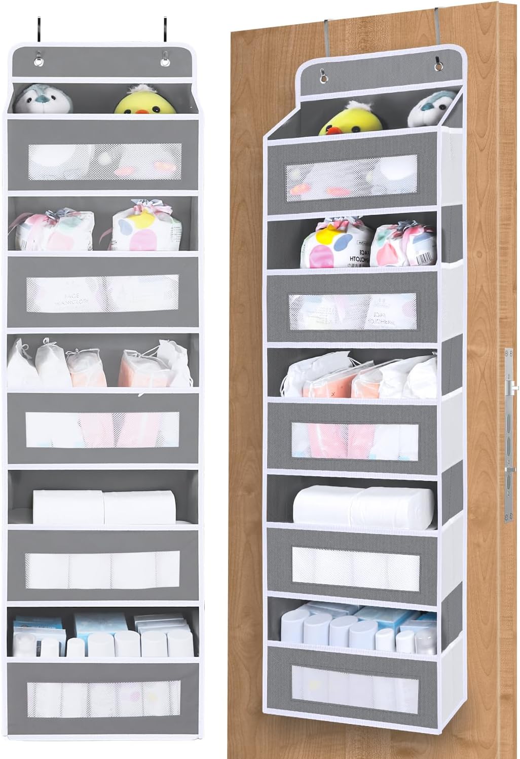 Over The Door Organizer Storage,10 side Pockets, 5 Shelf Hanging Storage