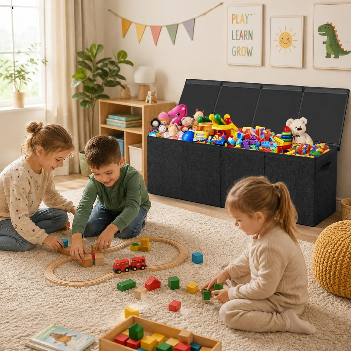 Extra Large Toy Chest with Lid,39 x 13 x 15.7'',Sage Green