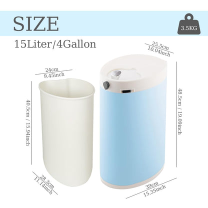 Diaper Pail, Baby Diaper Bin w/Childproof Lock, Blue Diaper Bin