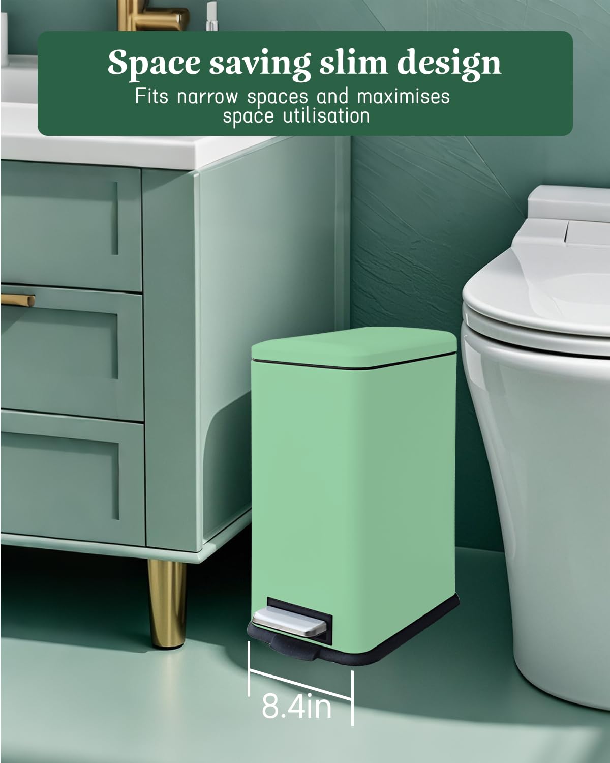 Diaper Pail, Baby Diaper Bin w/Childproof Lock, Blue Diaper Bin