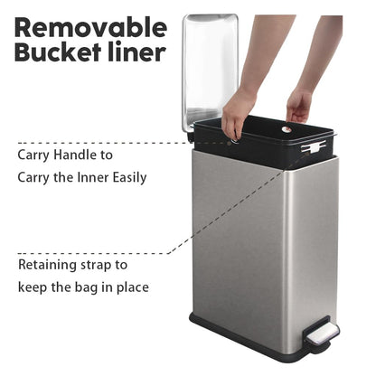 Diaper Pail, Baby Diaper Bin w/Childproof Lock, Blue Diaper Bin