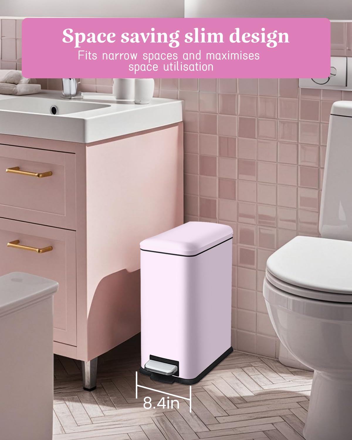 Diaper Pail, Baby Diaper Bin w/Childproof Lock, Blue Diaper Bin