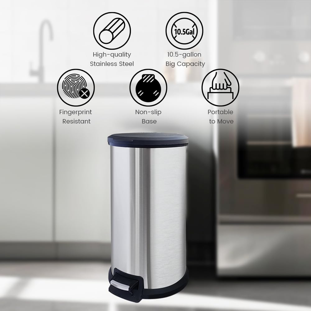 Diaper Pail, Baby Diaper Bin w/Childproof Lock, Blue Diaper Bin