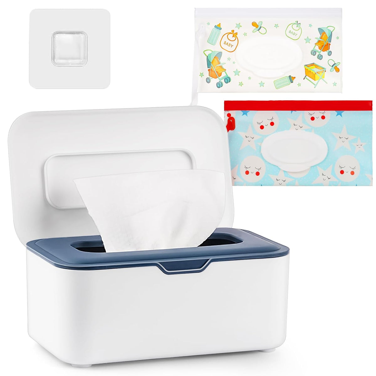 Diaper Wipes Dispenser with 2 Travel Wipes Pouches, Green