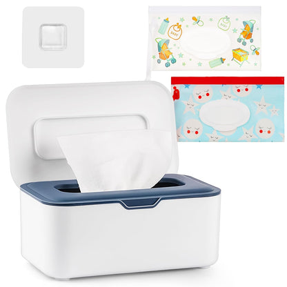 Diaper Wipes Dispenser with 2 Travel Wipes Pouches, Green