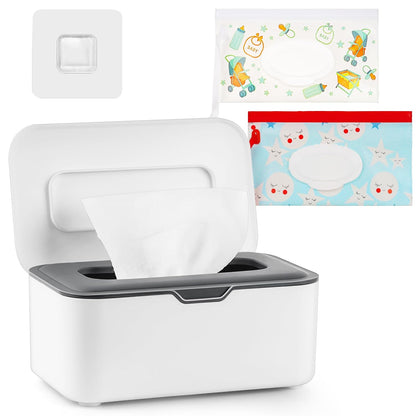 Diaper Wipes Dispenser with 2 Travel Wipes Pouches, Green