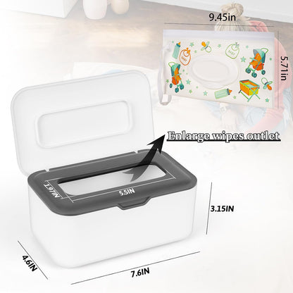 Diaper Wipes Dispenser with 2 Travel Wipes Pouches, Green