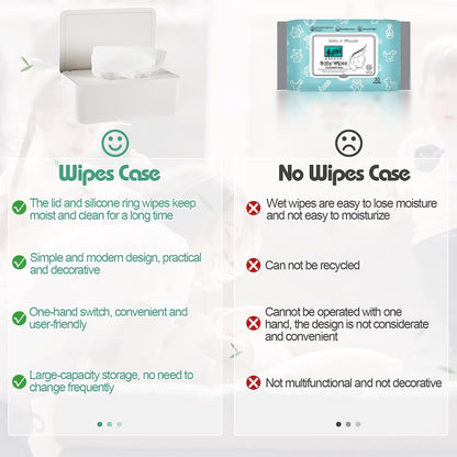 Diaper Wipes Dispenser with 2 Travel Wipes Pouches, Green