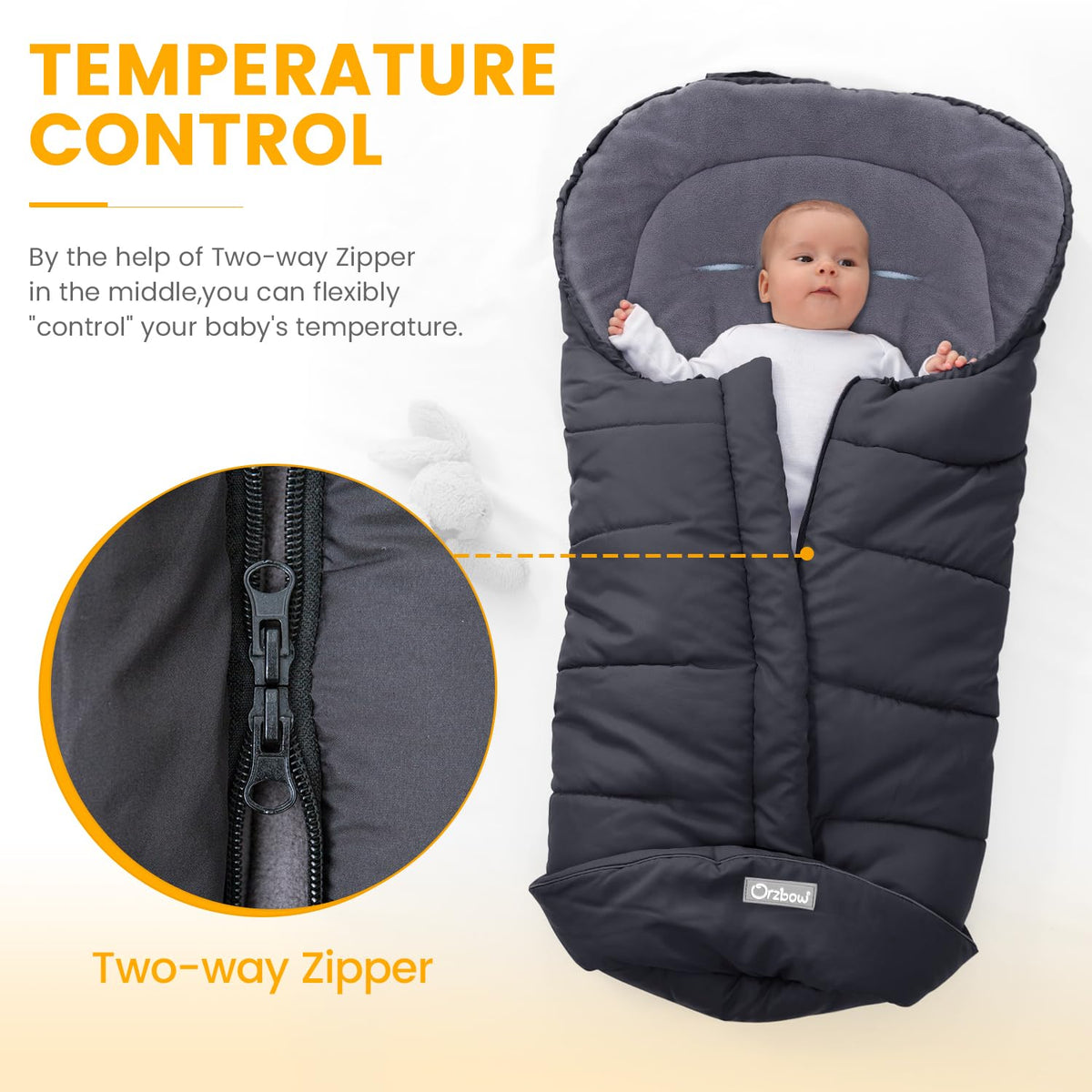 Orzbow Footmuff for Stroller Universal, Weather-Proof Baby Bunting Bag