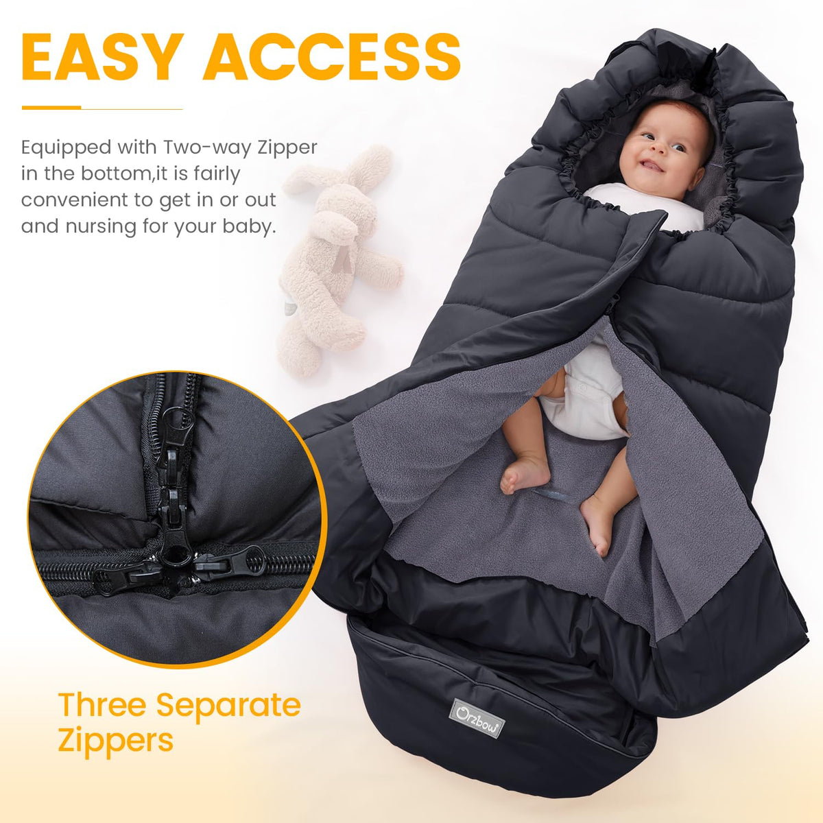 Orzbow Footmuff for Stroller Universal, Weather-Proof Baby Bunting Bag