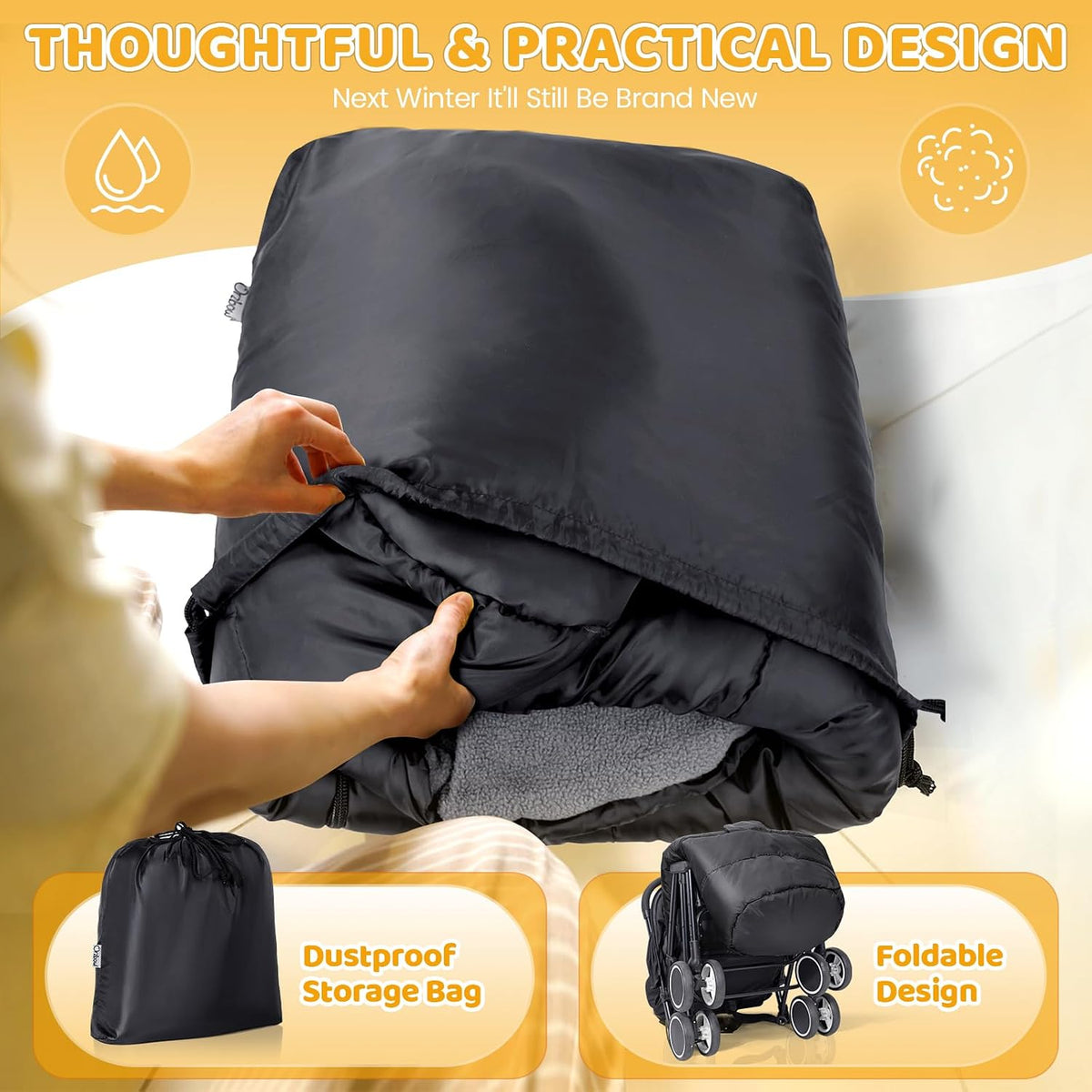 Orzbow Footmuff for Stroller Universal, Weather-Proof Baby Bunting Bag
