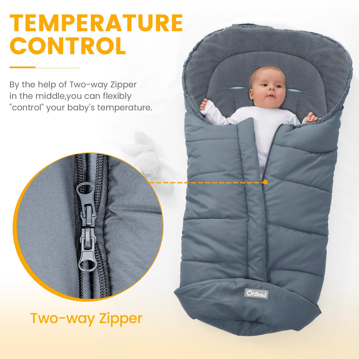 Orzbow Footmuff for Stroller Universal, Weather-Proof Baby Bunting Bag