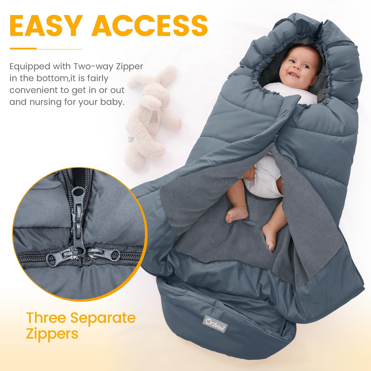 Orzbow Footmuff for Stroller Universal, Weather-Proof Baby Bunting Bag