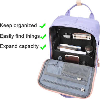Felt Backpack Organizer Insert for Women and Men, Large Travel Rucksack Insert with High Capacity, Lightweight Bag Organizer with Zipper Pockets