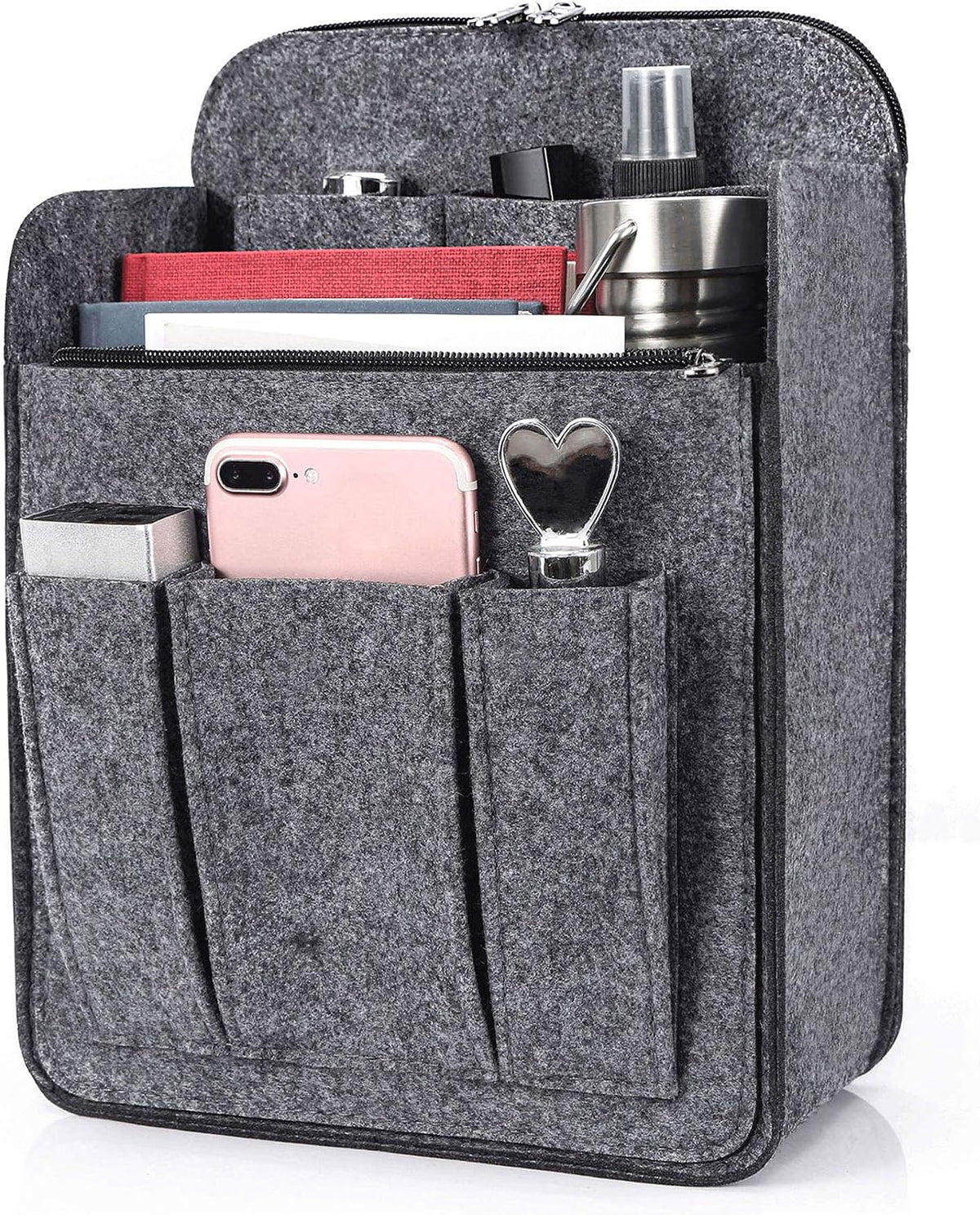 Felt Backpack Organizer Insert for Women and Men, Large Travel Rucksack Insert with High Capacity, Lightweight Bag Organizer with Zipper Pockets