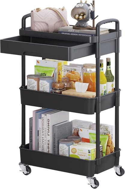5-Tier Utility Cart with Drawer & Wheels, Storage for Home,Office
