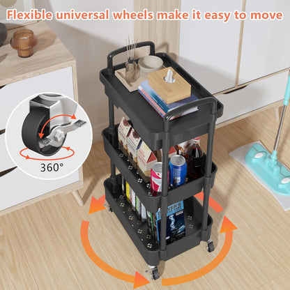 5-Tier Utility Cart with Drawer & Wheels, Storage for Home,Office