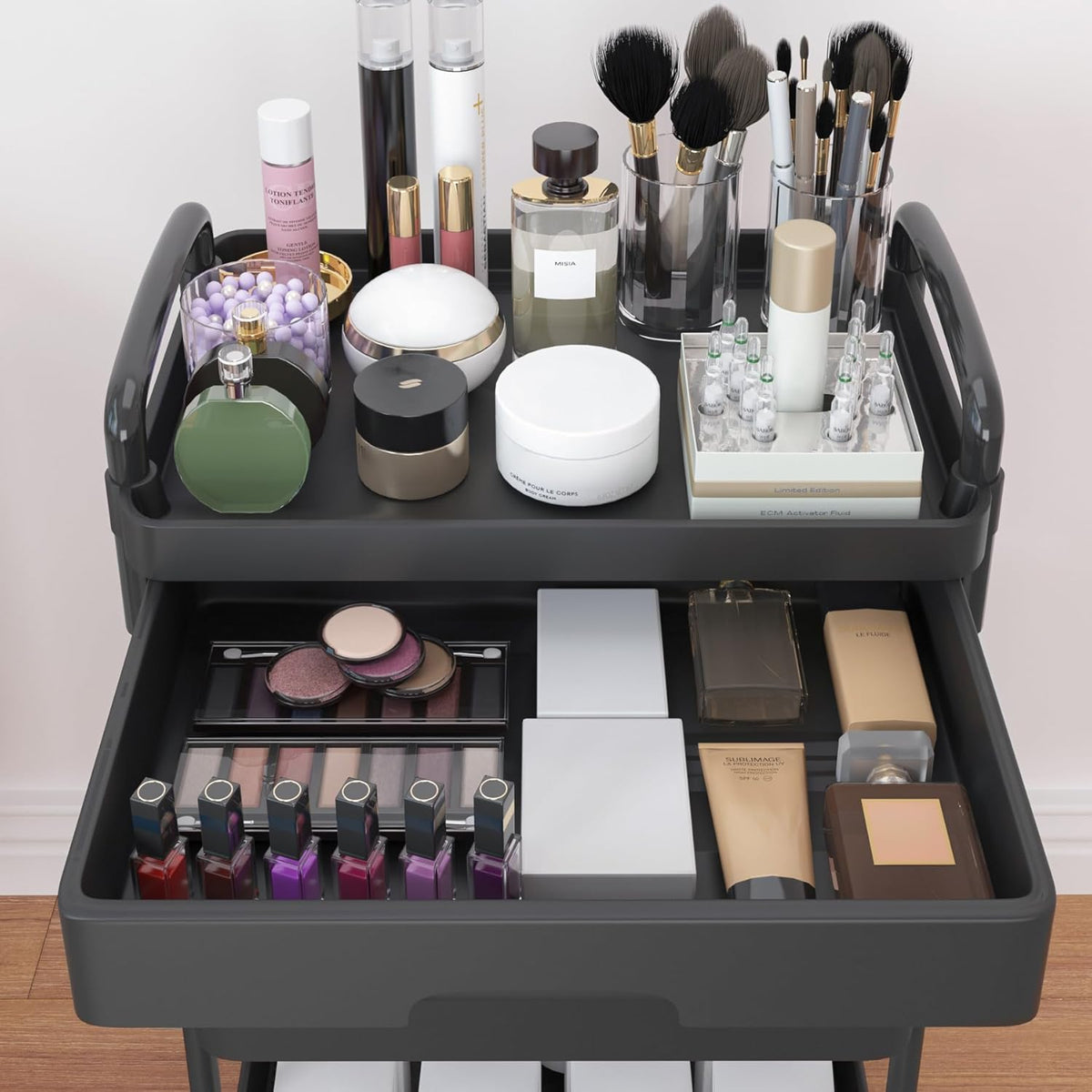 5-Tier Utility Cart with Drawer & Wheels, Storage for Home,Office