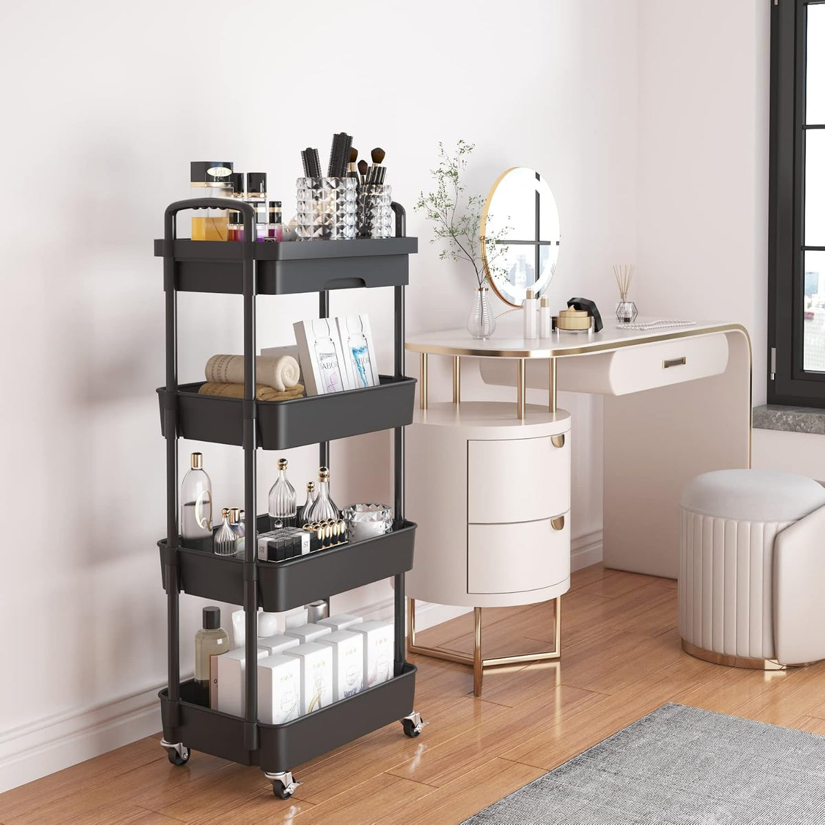 5-Tier Utility Cart with Drawer & Wheels, Storage for Home,Office