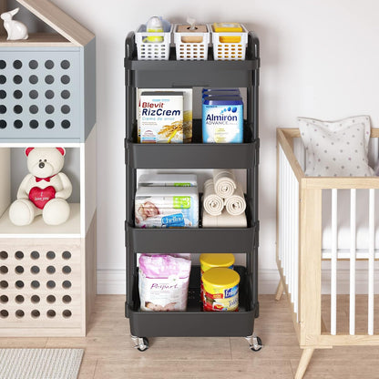5-Tier Utility Cart with Drawer & Wheels, Storage for Home,Office