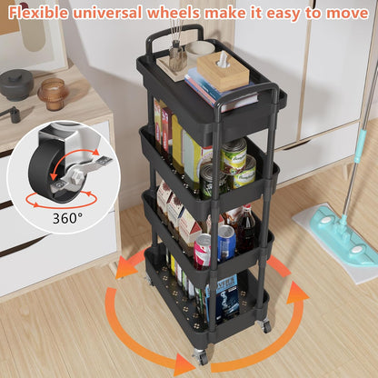 5-Tier Utility Cart with Drawer & Wheels, Storage for Home,Office