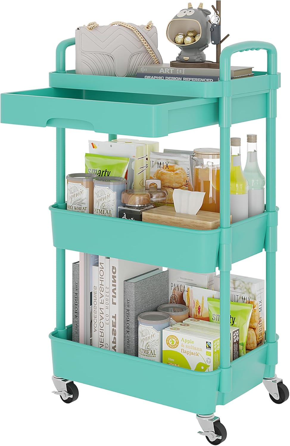 5-Tier Utility Cart with Drawer & Wheels, Storage for Home,Office