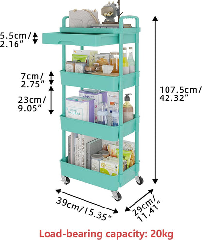 5-Tier Utility Cart with Drawer & Wheels, Storage for Home,Office