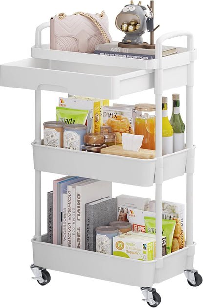 5-Tier Utility Cart with Drawer & Wheels, Storage for Home,Office