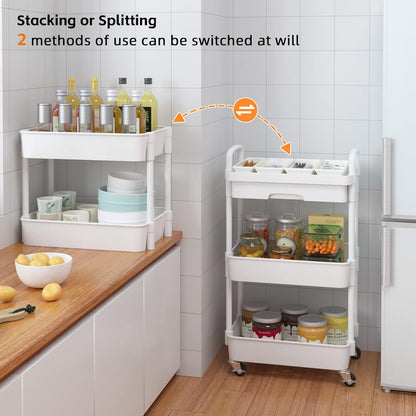 5-Tier Utility Cart with Drawer & Wheels, Storage for Home,Office
