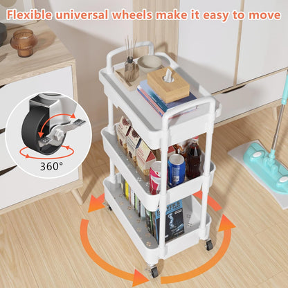 5-Tier Utility Cart with Drawer & Wheels, Storage for Home,Office