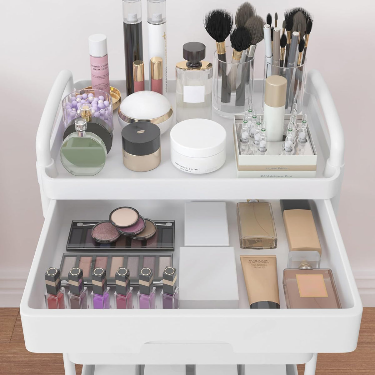 5-Tier Utility Cart with Drawer & Wheels, Storage for Home,Office