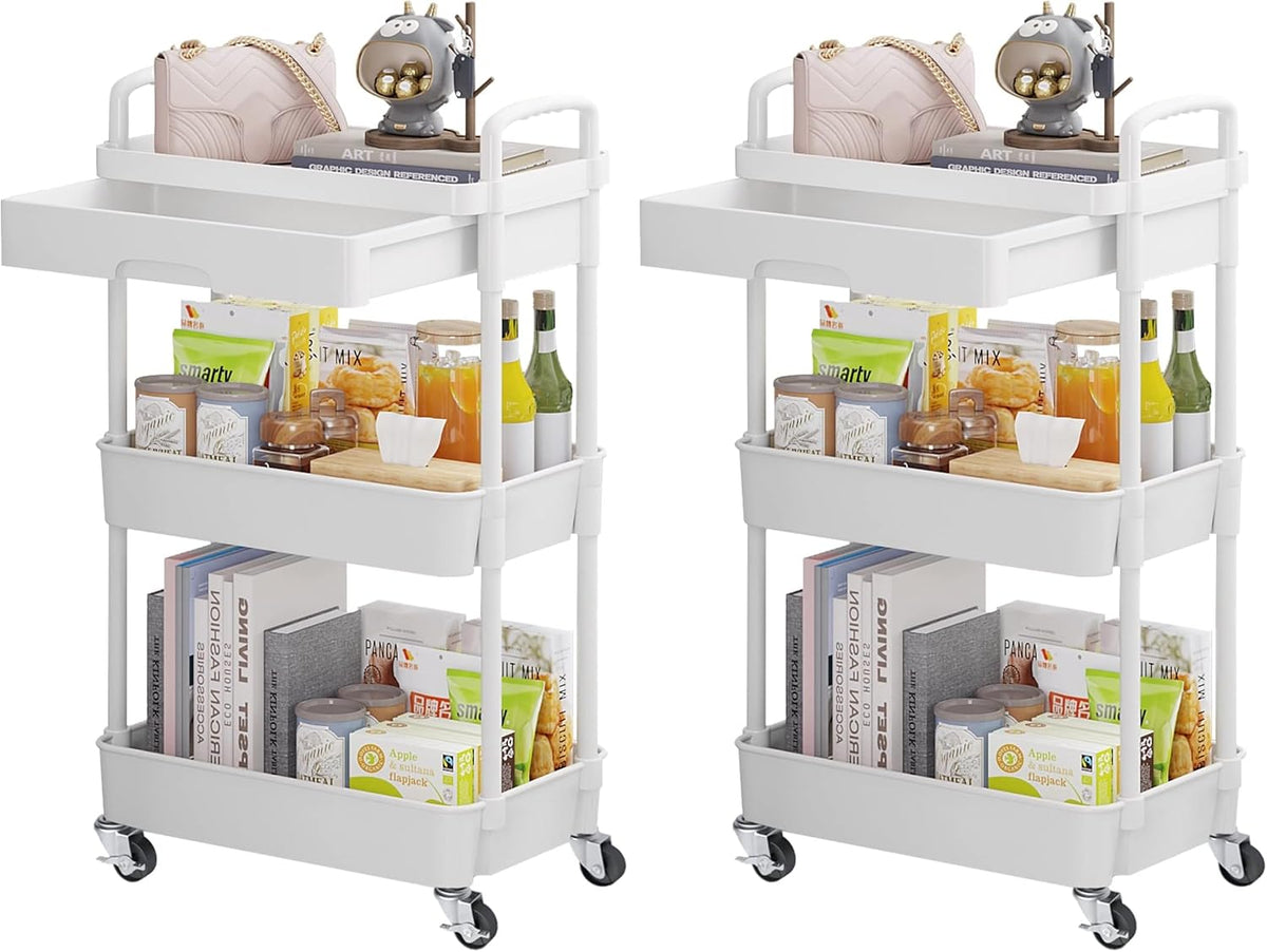 5-Tier Utility Cart with Drawer & Wheels, Storage for Home,Office