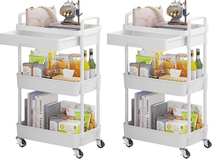 5-Tier Utility Cart with Drawer & Wheels, Storage for Home,Office
