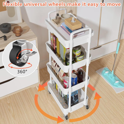 5-Tier Utility Cart with Drawer & Wheels, Storage for Home,Office