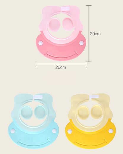 Shower Cap for Kids, Baby Shower Cap bath wash Shampoo rinser shield Hat Adjustable head hair Visor Protection Toddler and Children,Prevent water from entering eyes and ears(Pink)