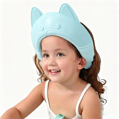 Shower Cap for Kids, Baby Shower Cap bath wash Shampoo rinser shield Hat Adjustable head hair Visor Protection Toddler and Children,Prevent water from entering eyes and ears(Pink)