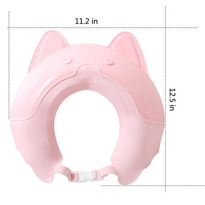 Shower Cap for Kids, Baby Shower Cap bath wash Shampoo rinser shield Hat Adjustable head hair Visor Protection Toddler and Children,Prevent water from entering eyes and ears(Pink)