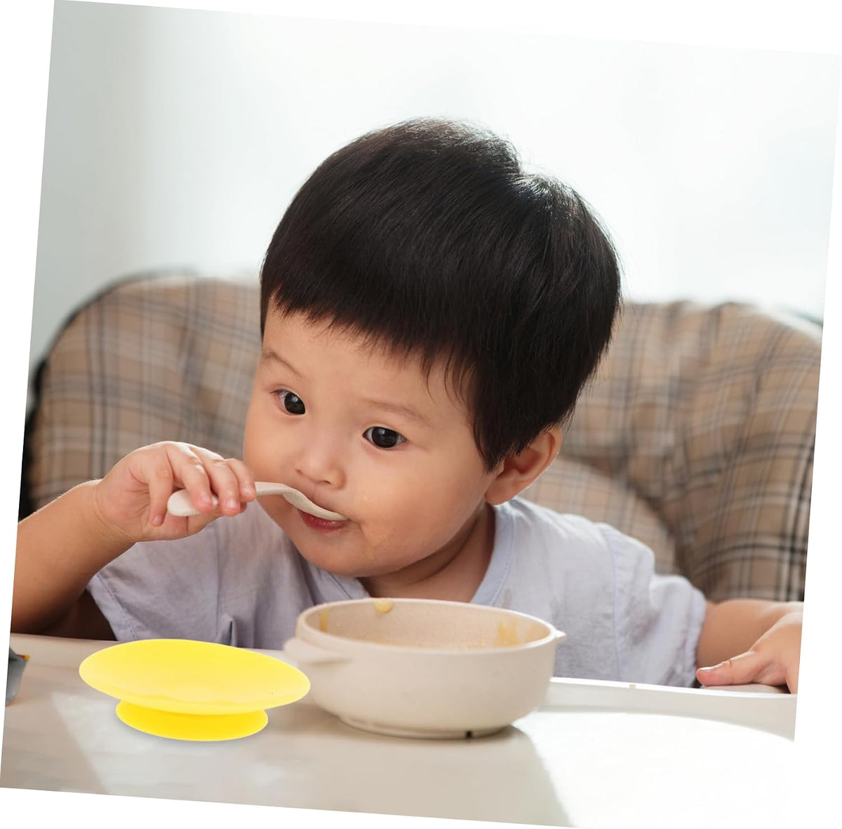 5pcs Silicone Suction Plate Double-Sided Suction Cups for Non-Slip Tableware and Easy to Clean Utensil Rest Pads for Boy Girl and Seniors for Home Dining
