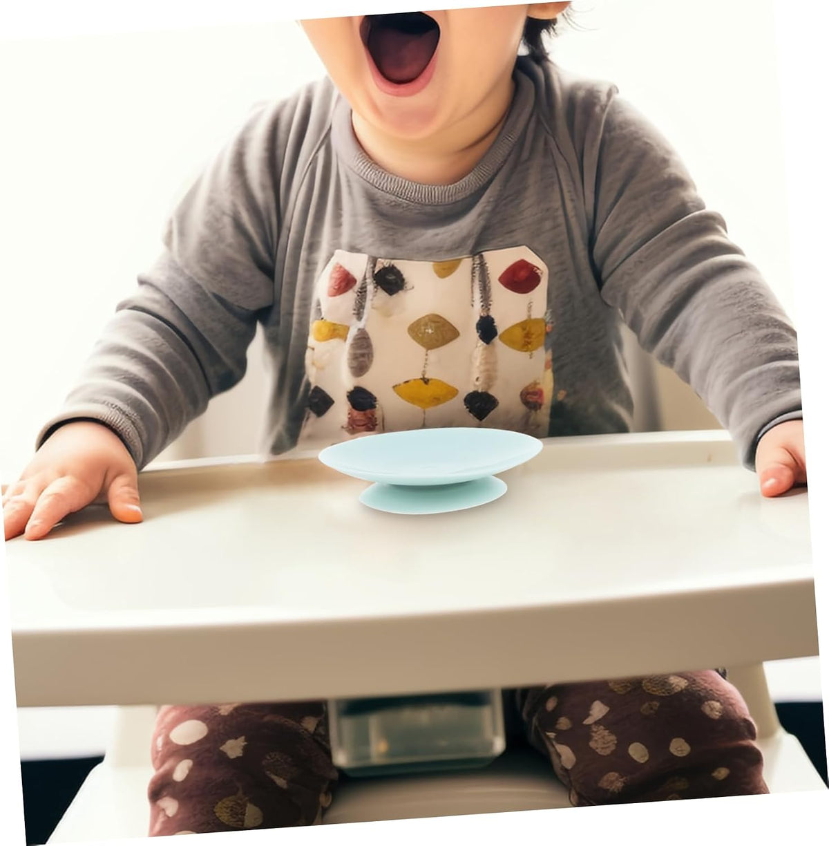 5pcs Silicone Suction Plate Double-Sided Suction Cups for Non-Slip Tableware and Easy to Clean Utensil Rest Pads for Boy Girl and Seniors for Home Dining