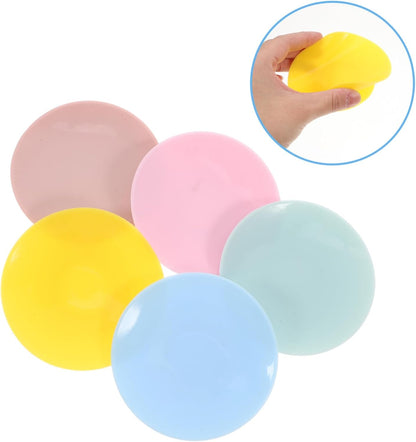 5pcs Silicone Suction Plate Double-Sided Suction Cups for Non-Slip Tableware and Easy to Clean Utensil Rest Pads for Boy Girl and Seniors for Home Dining