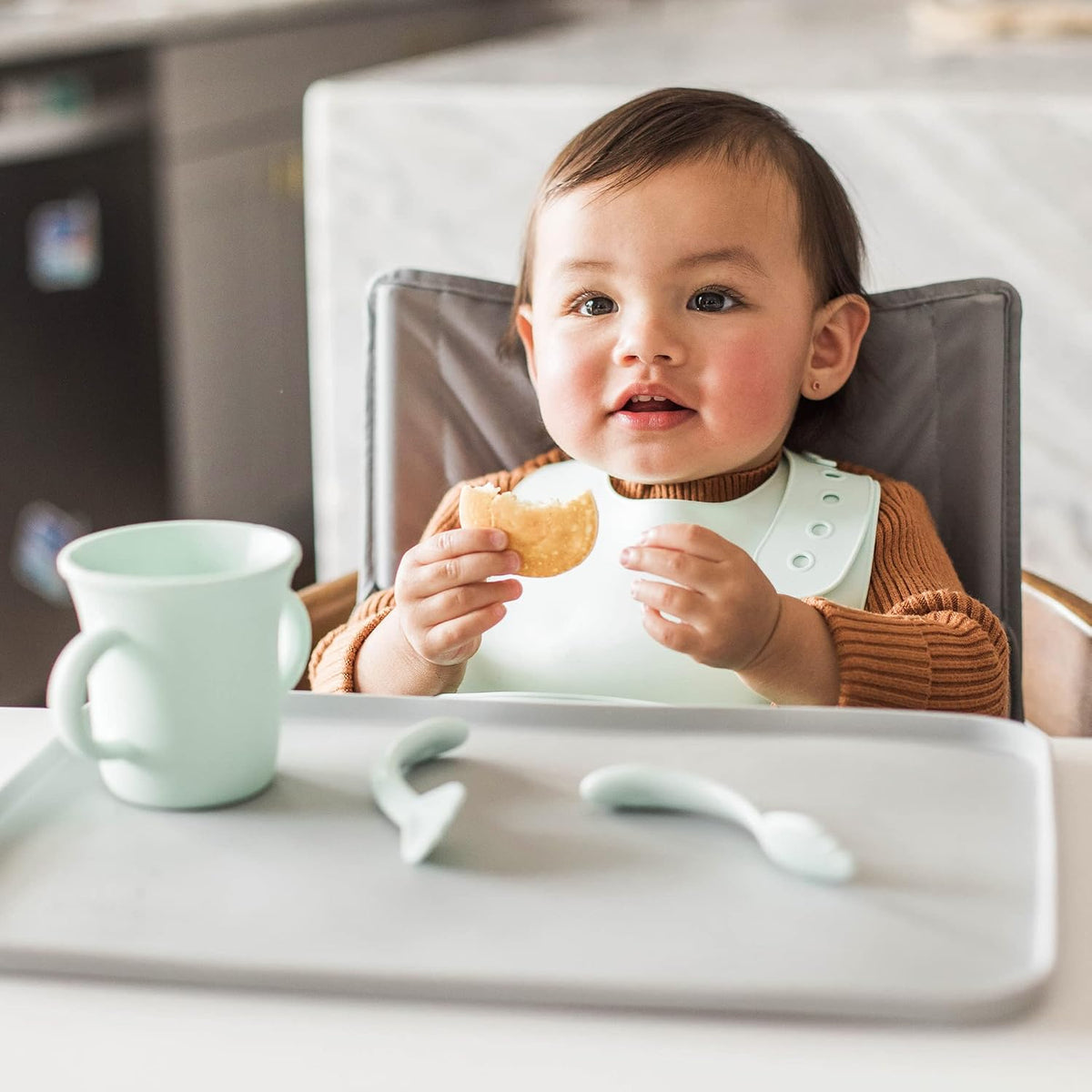 Unisex Baby Silicone Scoop Bib