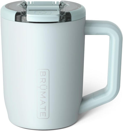 Müv - 15oz 100% Leak Proof Insulated Coffee Mug with Handle & Lid - Stainless Steel Coffee Travel Mug - Double Walled Coffee Cup (Glacier)