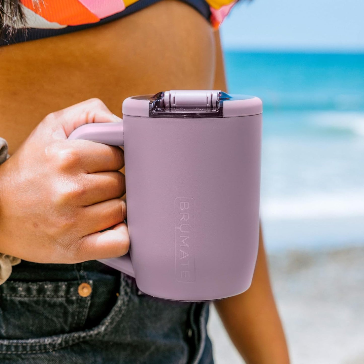 Müv - 15oz 100% Leak Proof Insulated Coffee Mug with Handle & Lid - Stainless Steel Coffee Travel Mug - Double Walled Coffee Cup (Glacier)