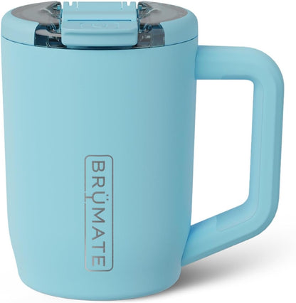 Müv - 15oz 100% Leak Proof Insulated Coffee Mug with Handle & Lid - Stainless Steel Coffee Travel Mug - Double Walled Coffee Cup (Glacier)