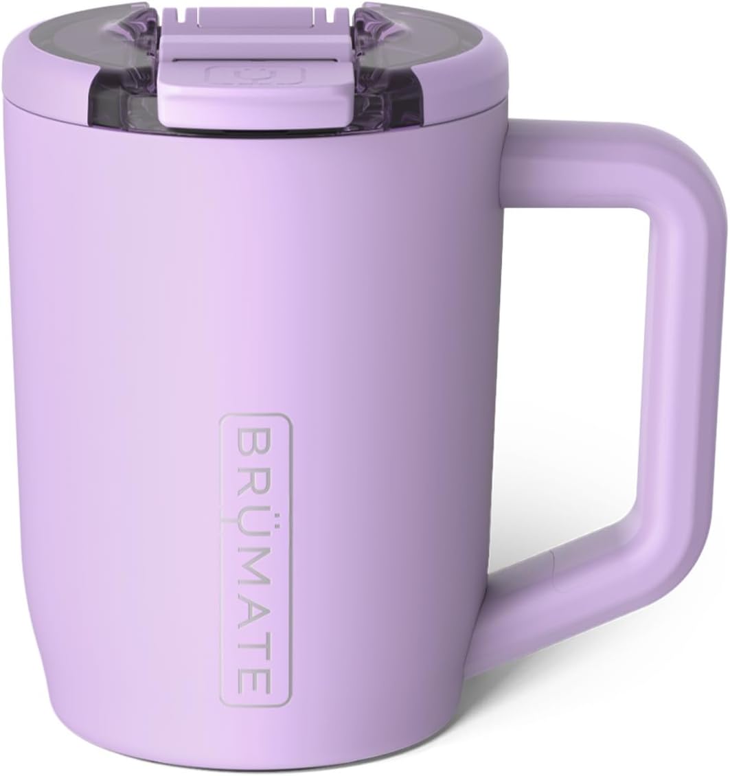 Müv - 15oz 100% Leak Proof Insulated Coffee Mug with Handle & Lid - Stainless Steel Coffee Travel Mug - Double Walled Coffee Cup (Glacier)