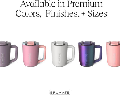 Müv - 15oz 100% Leak Proof Insulated Coffee Mug with Handle & Lid - Stainless Steel Coffee Travel Mug - Double Walled Coffee Cup (Glacier)
