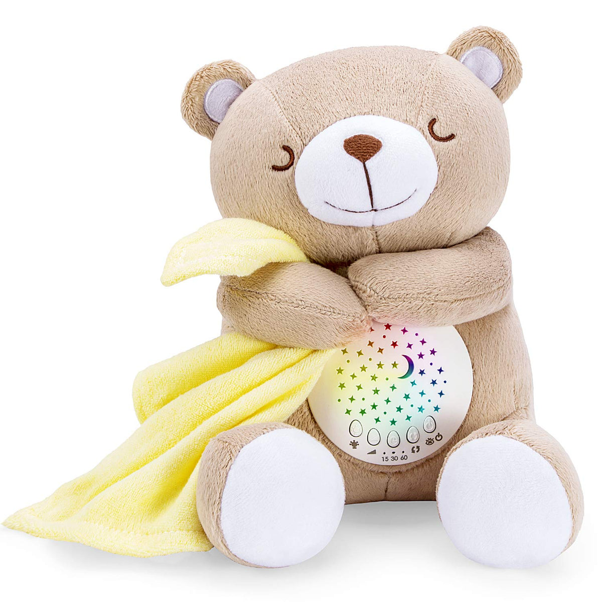 Baby Sleep Soother Bear, Mom's Heartbeat & Lullabies White Noise Machine, Nursery Decor Night Light Projector, Toddler Crib Sleeping Aid, Newborns Shower Gifts Portable Teddy