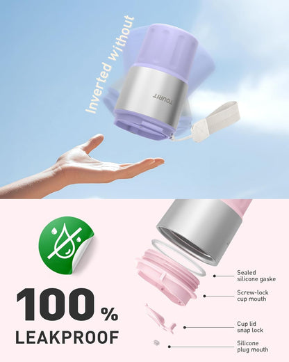 16 oz Travel Coffee Mug Spill-Proof, Insulated Stainless Steel Coffee Mug with Lid & Silicone Sea, Double Wall Vacuum Travel Coffee Tumblers, Cup Holder Friendly Reusable Thermos-Pink