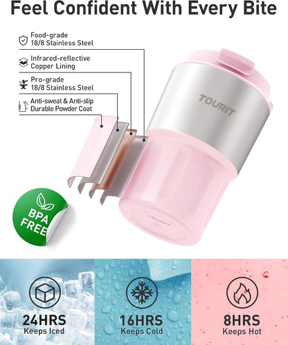 16 oz Travel Coffee Mug Spill-Proof, Insulated Stainless Steel Coffee Mug with Lid & Silicone Sea, Double Wall Vacuum Travel Coffee Tumblers, Cup Holder Friendly Reusable Thermos-Pink