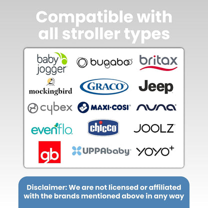 Stroller Tray with Cup Holder & Phone Mount, 360° Rotation